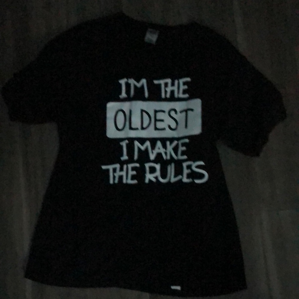 Black T-shirt for oldest sibling (already sold)